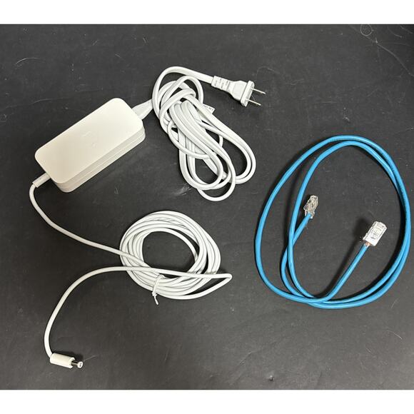 Apple A1143 White AirPort Extreme Base Station Wireless Router Tested Box Cables - Picture 8 of 11